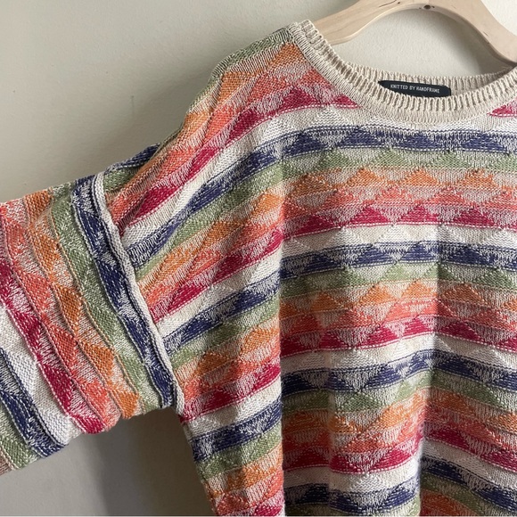 Henry Grethel Studio Knit Sweater L Multicolor Oversized Cotton Linen Blend - Picture 4 of 9